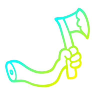 balta ile soğuk degrade çizgi çizim karikatür kol