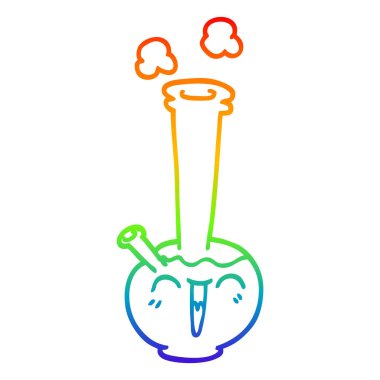 gökkuşağı gradyan çizgi çizim karikatür bong