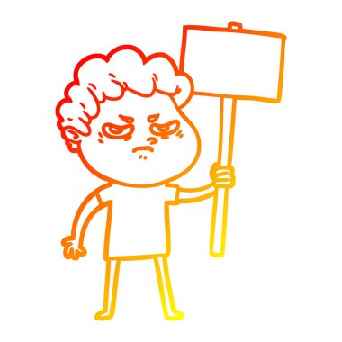 sıcak degrade çizgi çizim karikatür kızgın adam