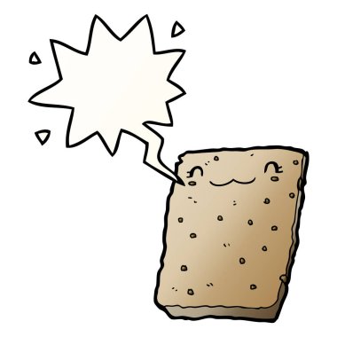 karikatür bisküvi ve konuşma balonu pürüzsüz degrade tarzında