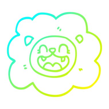 soğuk degrade çizgi çizim karikatür aslan