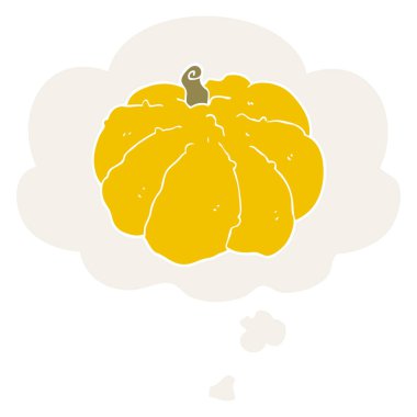 karikatür kabak ve retro tarzında düşünce balonu