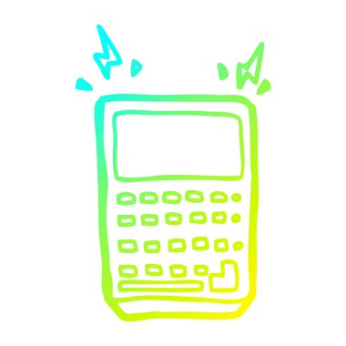 soğuk degrade çizgi çizim karikatür hesap makinesi