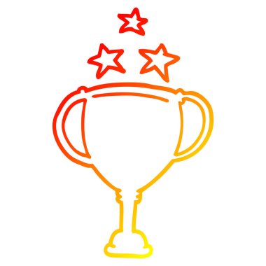 degrade çizgi film kupa spor çizim