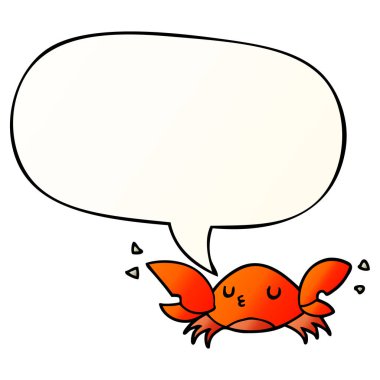 düzgün degrade tarzında karikatür yengeç ve konuşma balonu