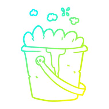 soğuk degrade çizgi sabunlu su karikatür kova çizim