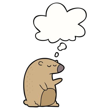 karikatür ayı ve düşünce balonu