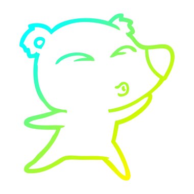 soğuk degrade çizgi çizim karikatür ıslık ayı