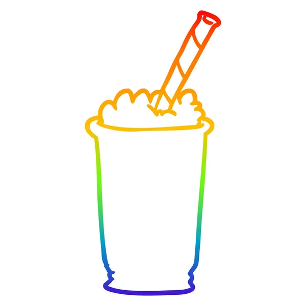 Linha gradiente arco-íris desenho milkshake — Vetor de Stock