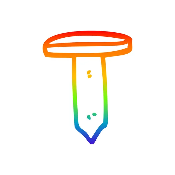 Linha gradiente arco-íris desenho desenho de ferro dos desenhos animados unha — Vetor de Stock