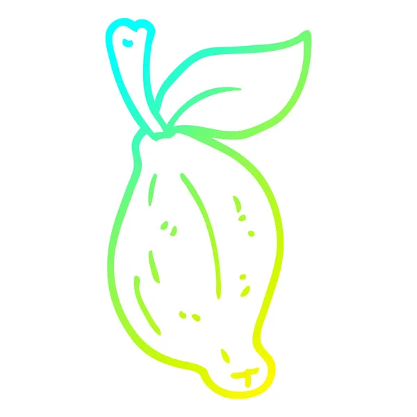 Línea de gradiente frío dibujo dibujos animados lima fruta — Vector de stock