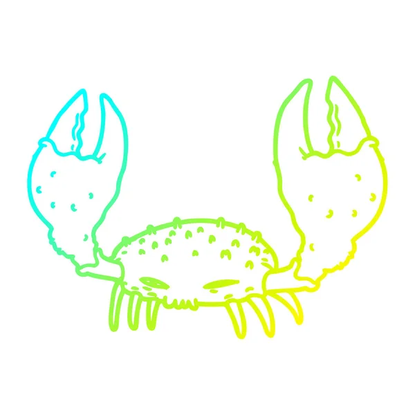 Gradient froid dessin ligne crabe dessin animé — Image vectorielle