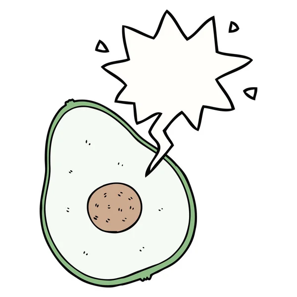 Cartoon avocado and speech bubble — Stock Vector