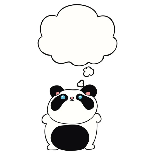 Cartoon Panda en gedachte Bubble — Stockvector