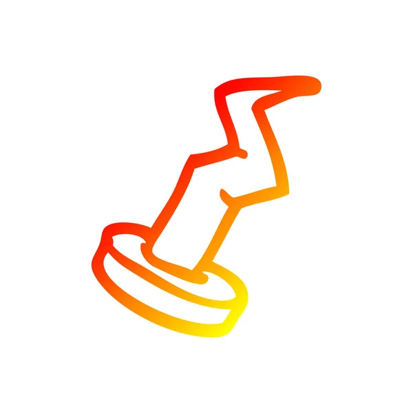 Línea de gradiente caliente dibujo de uñas de dibujos animados — Vector de stock