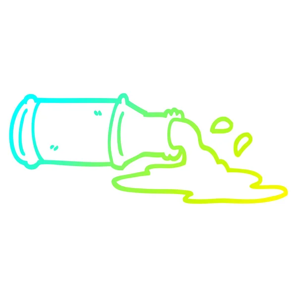 Ligne de gradient froid dessin dessin animé bière renversée — Image vectorielle