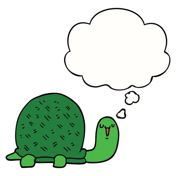 Χαριτωμένο χελώνα καρτούν και φούσκα σκέψης — Διανυσματικό Αρχείο