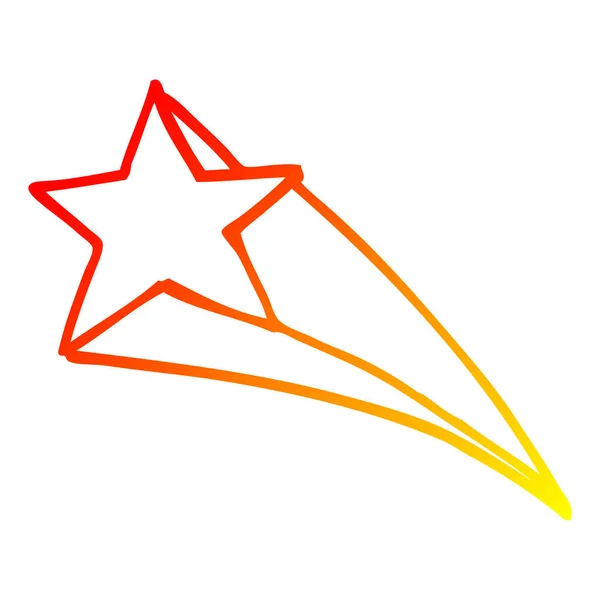 Ζεστή γραμμή ντεγκραντέ σχέδιο καρτούν αστέρι σκοποβολής — Διανυσματικό Αρχείο