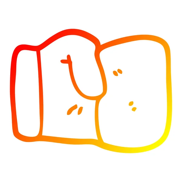 Warm gradient line drawing cartoon boxing glove — Stock Vector