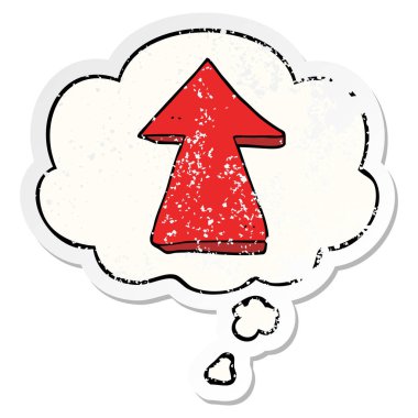 çizgi film işaret ok ve sıkıntılı yıpranmış s olarak kabarcık düşünce