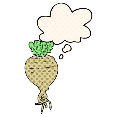 çizgi roman tarzı kabarcık karikatür kök sebze ve düşünce