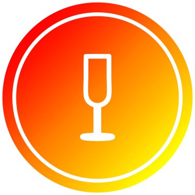 sıcak degrade spektrumda şampanya flüt dairesel