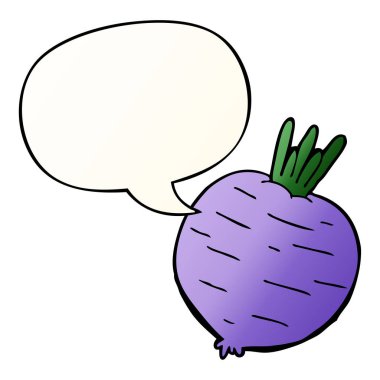 düz degrade tarzında karikatür sebze ve konuşma balonu