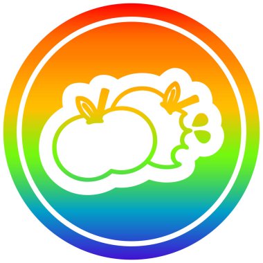 gökkuşağı spektrumunda ısırık elma dairesel