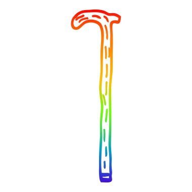 gökkuşağı gradyan çizgi çizim karikatür baston