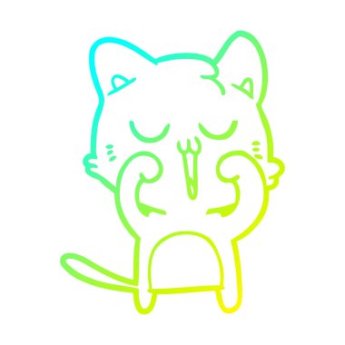 soğuk degrade çizgi çizim karikatür kedi şarkı