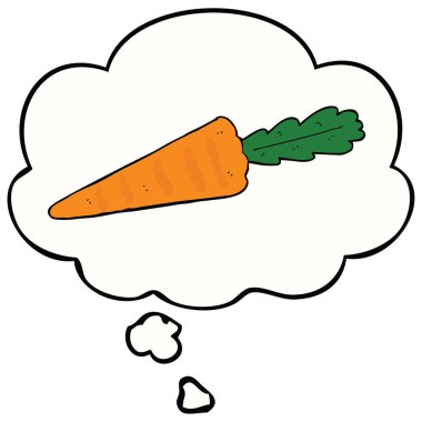 karikatür havuç ve düşünce balonu