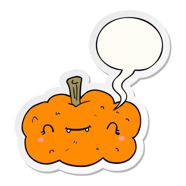 karikatür kabak ve konuşma balonu etiket