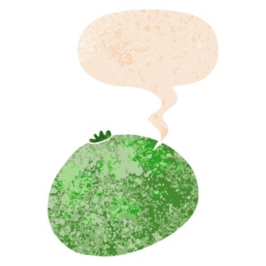 retro dokulu tarzda karikatür kabak ve konuşma balonu