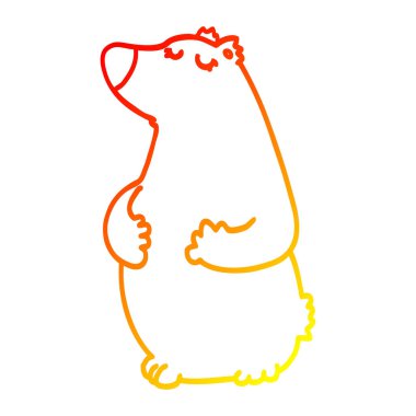 sıcak degrade çizgi çizim karikatür ayı