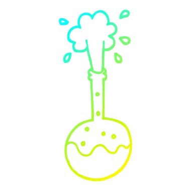 soğuk degrade çizgi çizim karikatür kaynayan bilim beher