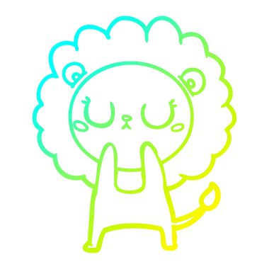 soğuk degrade çizgi çizim karikatür aslan