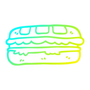 soğuk degrade çizgi çizim karikatür lezzetli sandviç