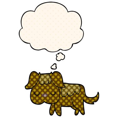 çizgi film köpek ve çizgi roman tarzında düşünce balonu