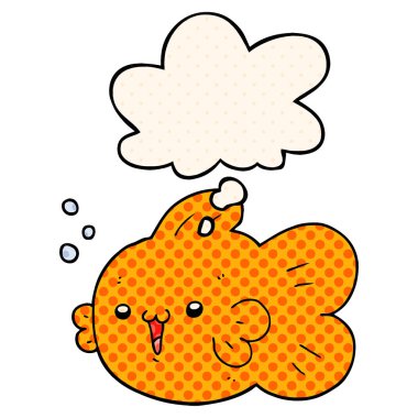 çizgi film balık ve çizgi roman tarzında düşünce balonu