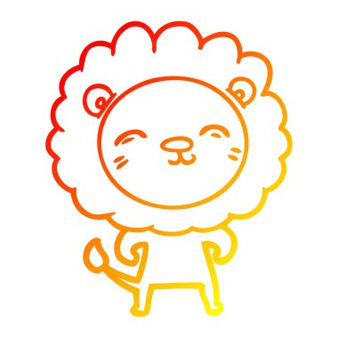 sıcak degrade çizgi çizim karikatür aslan