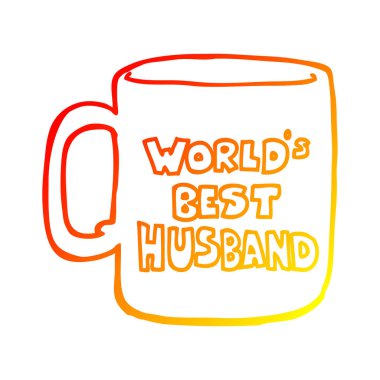 sıcak degrade çizgi çizim dünyalar en iyi koca kupa