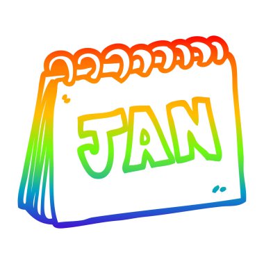 degrade çizgi gökkuşağı gösteren karikatür takvim ay çizim 