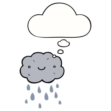 sevimli karikatür bulut ve düşünce balonu