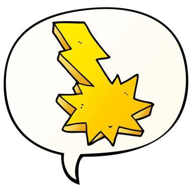 düzgün degrade st karikatür yıldırım ve konuşma balonu