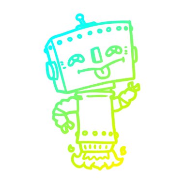 soğuk degrade çizgi çizim karikatür robot