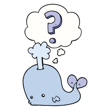 karikatür meraklı balina ve düşünce balonu