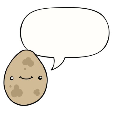 karikatür yumurta ve konuşma balonu