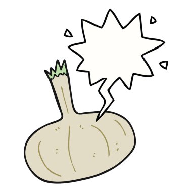 karikatür soğan ve konuşma balonu