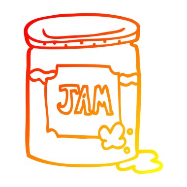 sıcak degrade çizgi çizim karikatür reçel pot