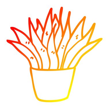 sıcak degrade çizgi çizim karikatür ev bitki